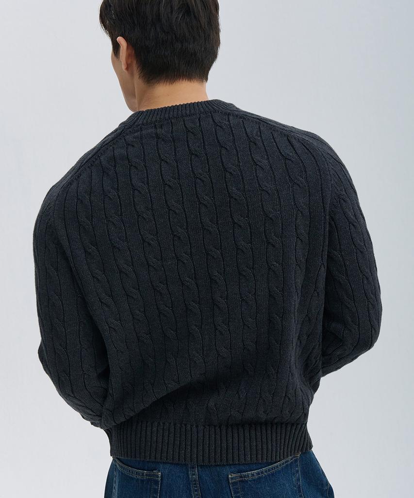 NINEZ Cable Crew Neck Muscle Knit (2 Colors)