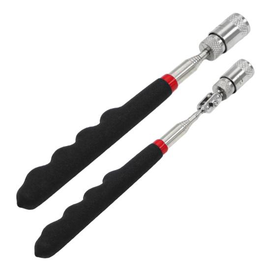 Телескопический магнитный захват с LED-подсветкой Нескользящий из нержавеющей стали Выдвижной магнитный захват с пластиковой ручкой для болтов Металл