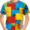 Kids Clothes Boys Tshirt Short Sleeve Children's T-Shirts 3D Building Blocks Print Funny Children Summer Clothes Girls Clothes