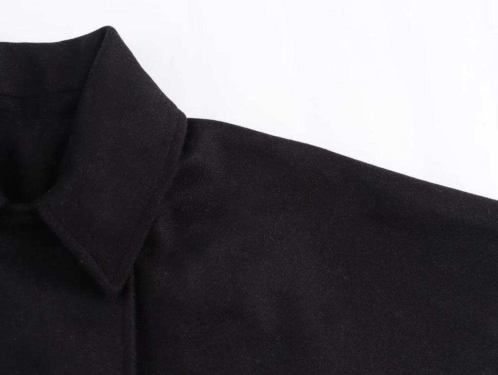 2024 Женское европейское и американское зимнее пальто с лацканами и длинными рукавами, пушистое - Удобная, свободная посадка