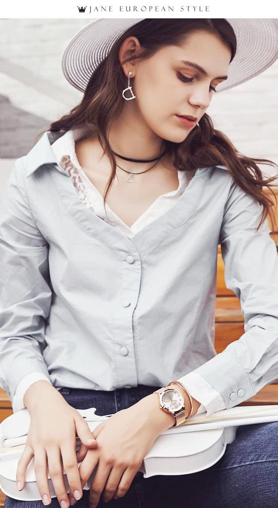 Наручные кварцевые простые нержавеющая сталь подарок на день для женщин OLEVS подарочный набор женские часы, браслет, ожерелье, бренд, милый, стильный,