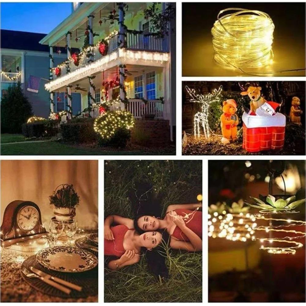 30 м/20/10/5 м Солнечная Водонепроницаемая светодиодная лента уличная гирлянда-лампа садовая фея гирлянда Рождественский декор атмосферный свет