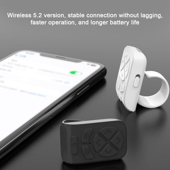 Пульт дистанционного управления, стабильное соединение, универсальный портативный беспроводной Bluetooth-совместимый контроллер для видеосъемки с помощью пальца, автоматический тюнер страниц