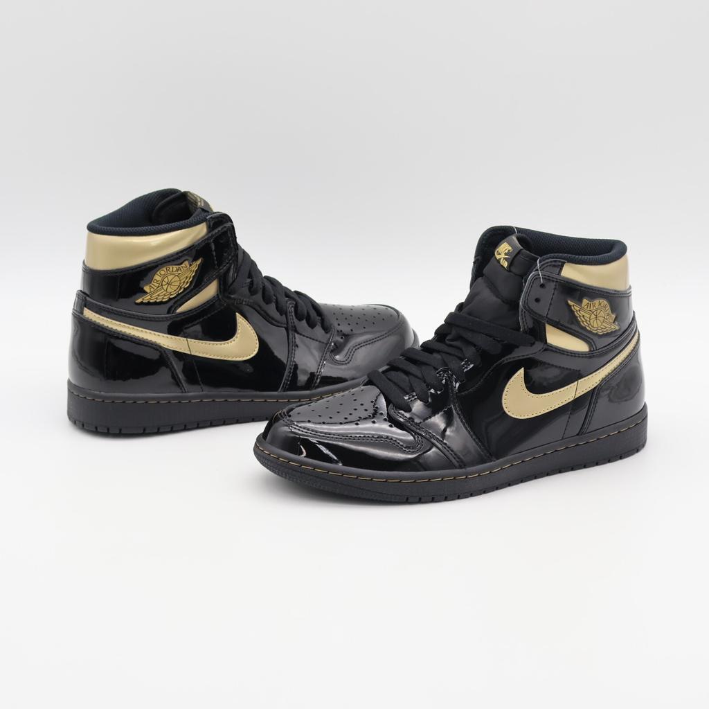 555088-032 Nike Air Jordan 1 Retro High OG Черный Металлик Золотой Лакированный (Мужской)