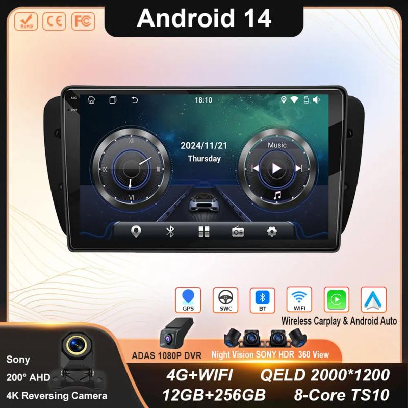 Автомобильное радио для Seat Ibiza MK4 6J 2008-2015 Android Auto CarPlay GPS навигация мультимедиа Bluetooth 4G WIFI головное устройство автомобиля No 2Din