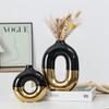 Керамическая ваза с гальваническим покрытием Nordic Advanced Feeling Creative Flower Arrangement Ceramic Handcraft Ornaments Art Decorative Vase