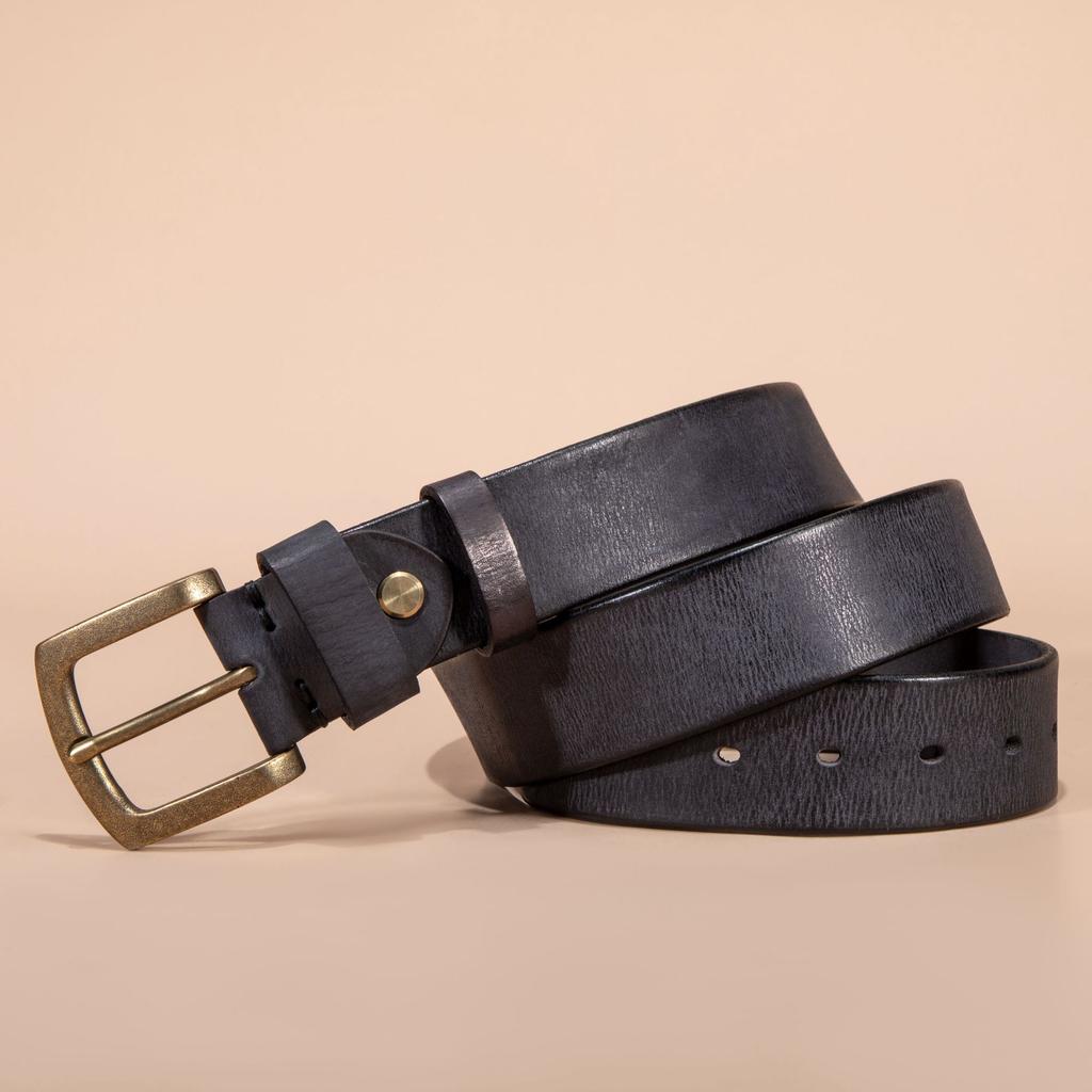First Layer Cowhide Belt Men's Leather Pin Buckle