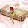 1pc Crystal Glass Rose Flower Mini Artificial Flowers Figurines Craft Valentine's Day Gift Wedding Decoration