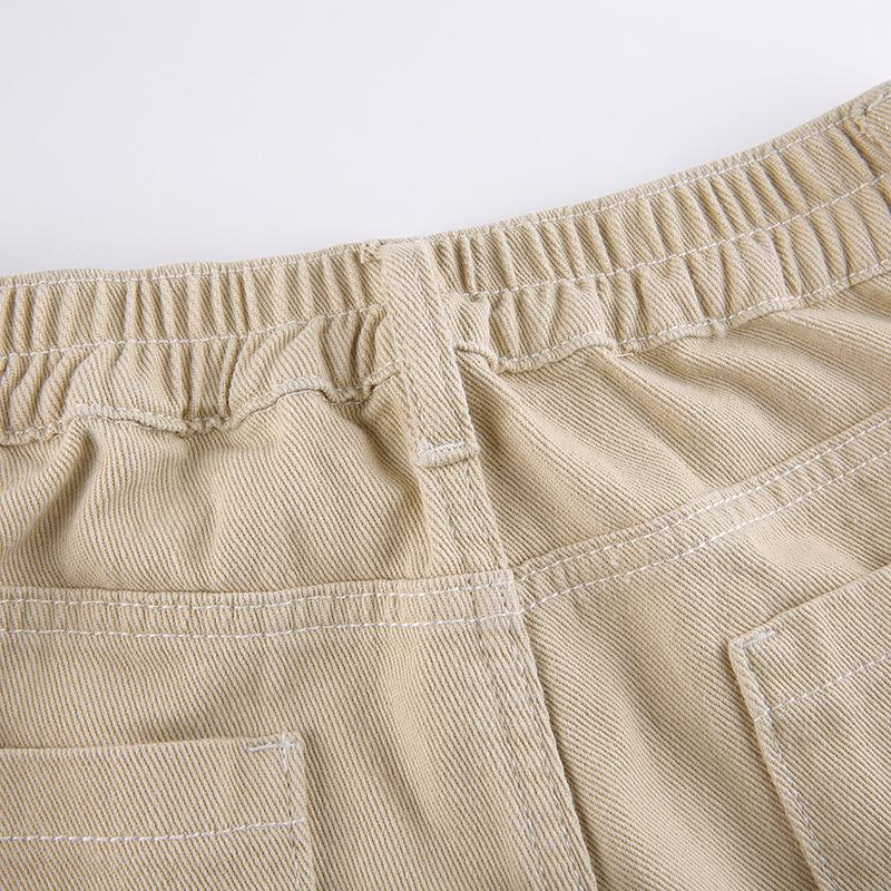 Pantalon Femme 2022, женские хлопковые брюки-карго для тренировок в стиле милитари, комбинезоны, джинсы, женские прямые джинсовые брюки с несколькими карманами