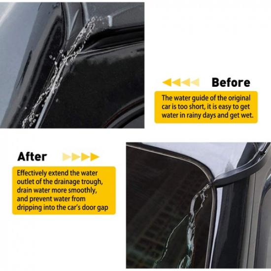 Car Roof Rain Gutter Water Guard Slot Extension For Jeep Wrangler JK 2007-2017