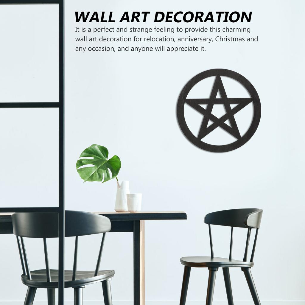 Пентаграмма Украшение Дерево Орнамент Посох Винтаж Ритуальные Знаки Плитка Алтарь Украшения Мода