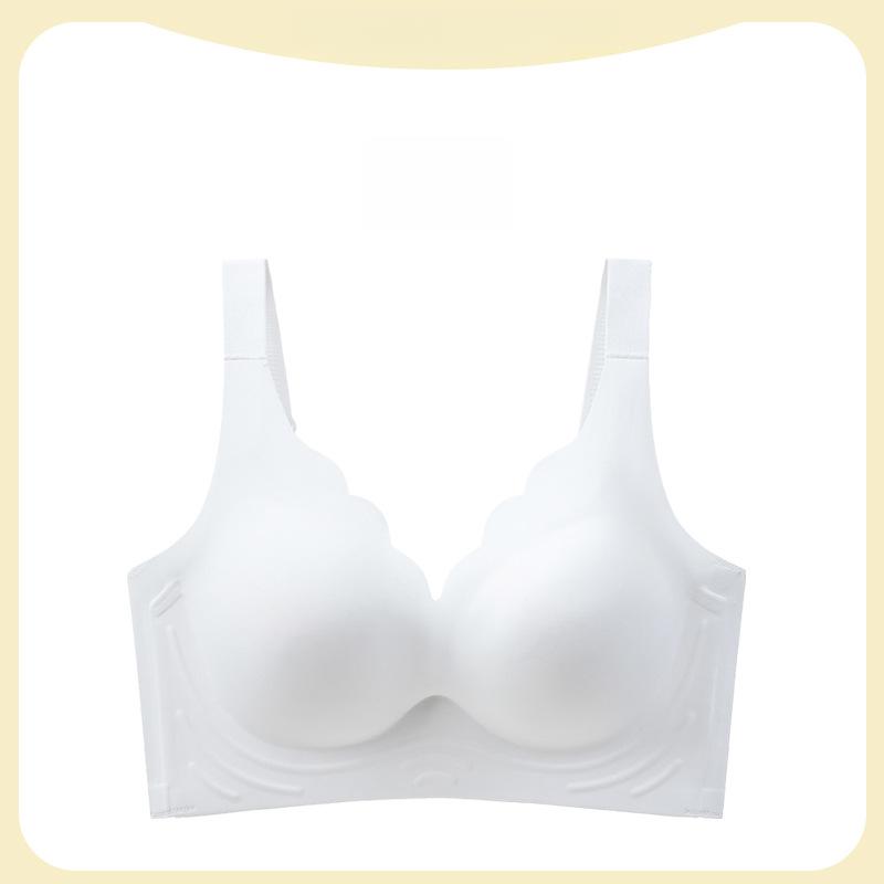 Underwear Women's Thin Latex Sexy Push Up Bra Without Steel Hoop Adjustable Anti Sagging Large Size Bra