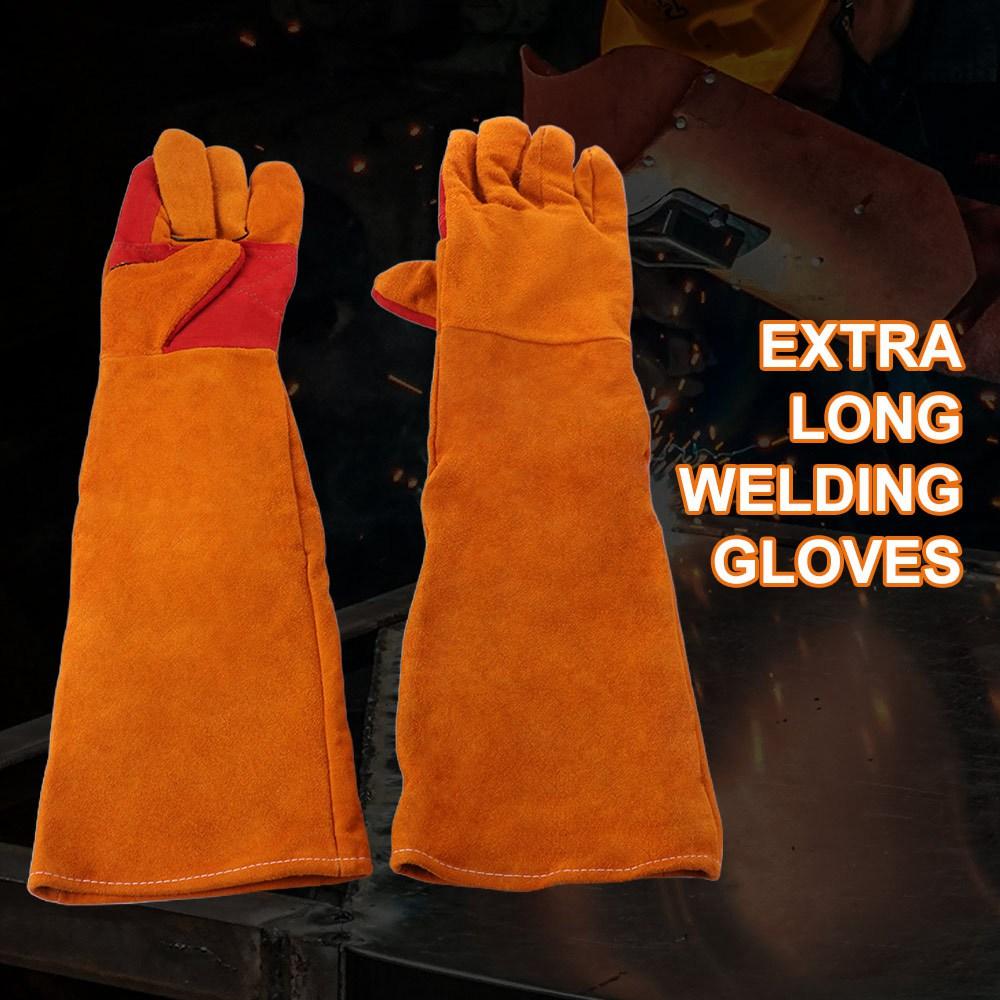 Comfortable Outdoor Welding Gloves Lengthen 60cm Leather Working Gloves Warehouse