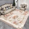 Европейский ковер в стиле легкой роскоши для гостиной, большого размера, с цветочным узором, для домашнего декора спальни, моющиеся коврики для лаунжа с противоскользящим покрытием