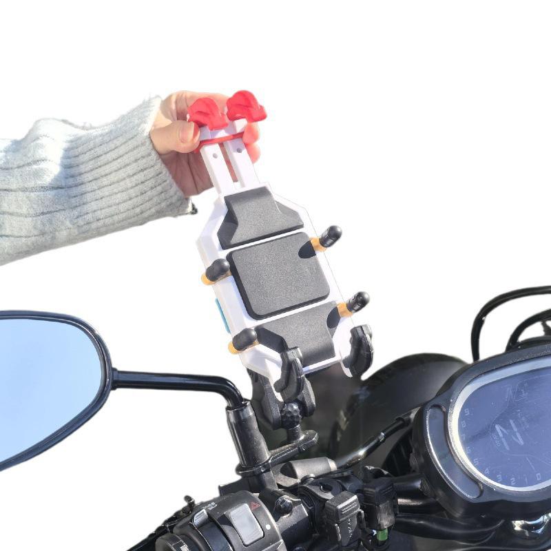 Eight-Claw Shock-Absorbing Anti-Theft Motorcycle Phone Holder with Soft Rubber