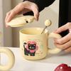 Little Black Cat Cute Creative Elegant Simple Cartoon Mug Three Dimensional Ceramic Cup Cute Souvenir Gift Box Set