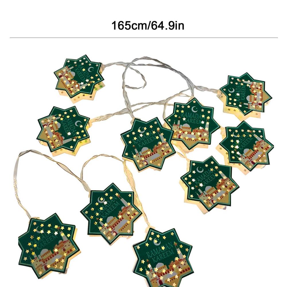 Ид Мубарак Светодиодная Гирлянда Для Помещений Луна Звездный Свет Рамадан Карим Украшение 2025 Исламские Мусульмане Ид аль-Фитр Праздничные Принадлежности