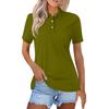 Women's Fashion Casual Lapel Short Sleeve Solid Color Shirt Women's Button Up Tops