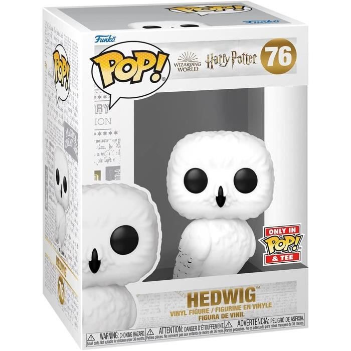 Figurine Funko Pop! Harry Potter - Hedwig - Blanc - Coffret avec T-Shirt (S)