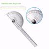 180 Degree Steel Double Arm Protractor - Simple Hand Measuring Ruler