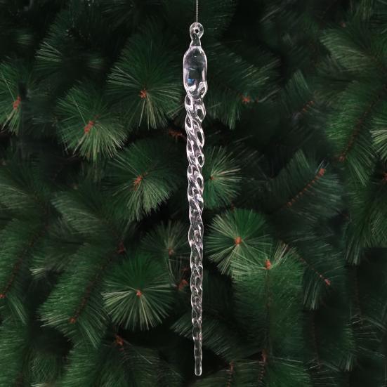 30 шт., украшение в виде сосульки на рождественскую елку, прозрачная акриловая рождественская елка, искусственная хрустальная сосулька, подвесное украшение для праздника, зимней вечеринки, декоративный кулон