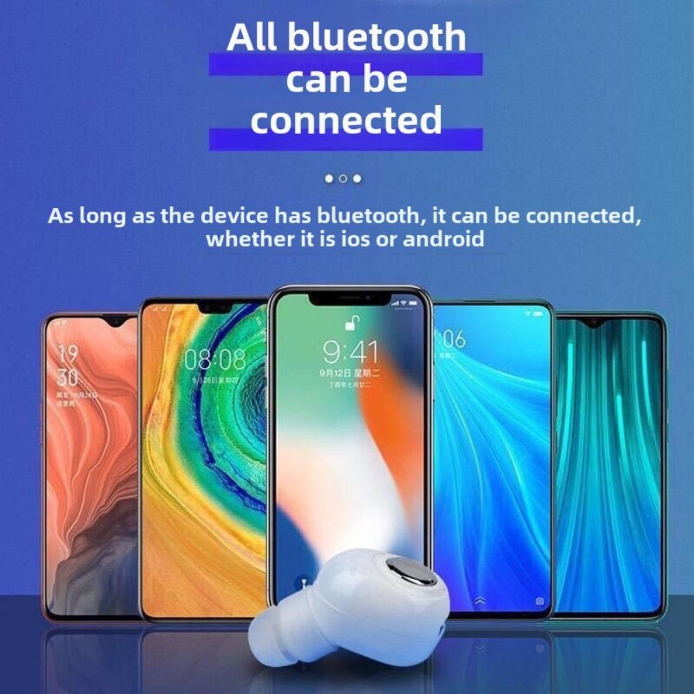 Мини-наушники Bluetooth 5.0 Беспроводные сверхдлительные наушники-вкладыши с шумоподавлением и одним ухом