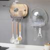 Wall-Mounted Pot Lid Holder Punch-free with Removable Hooks Space-saving Kitchen Cabinet Door Organizer