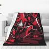 Hazbin Hotels Alastor Knitted Blanket Coral Fleece Plush Lightweight Throw Blanket for Bed Bedroom Quilt