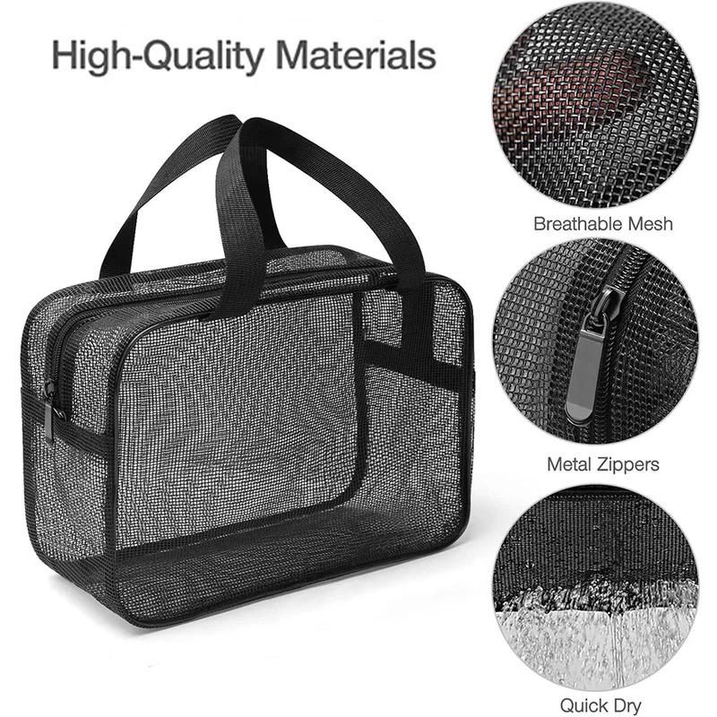 Mesh Shower Caddy Tote Bag Cosmetic Storage Bag Multifunctional Shower Bag Large Capacity Portable Toiletry Organizer