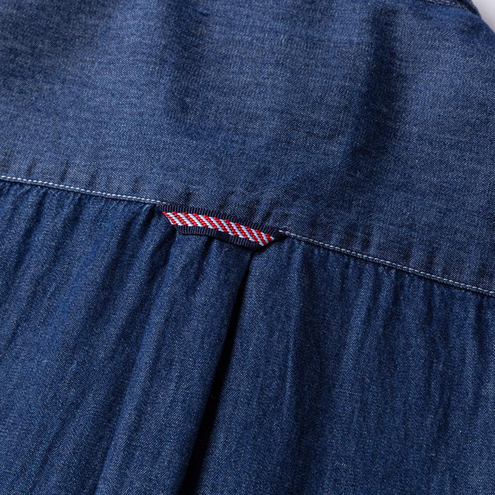 Мужская джинсовая рубашка с двумя карманами и длинными рукавами для отдыха, удобные удобные мягкие прочные джинсовые рубашки из 100% хлопка, повседневные рубашки