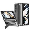 Plating Clear Armor Hinge Case for Samsung Galaxy Z Fold 6 5 4 3 with Touch Pen 360 Full Protector Shockproof Kickstand Cover
