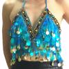Women Dance Wear Nightclub Tassel Belly Dance Bra Halter Bra Show Costumes Performance Top