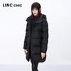 Женский пуховик Jinyujie 2024 Зима с капюшоном средней длины