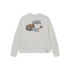 Li-Ning Skateboard Series Cartoon Print Loose Round Neck Pullover Sweater Men Sweater Off-White AWDS165-2
