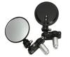 XSAJU Motorcycle Mirror, Left & Right Set, Bar-End Mirror, Universal, Round Shape, Foldable, Black