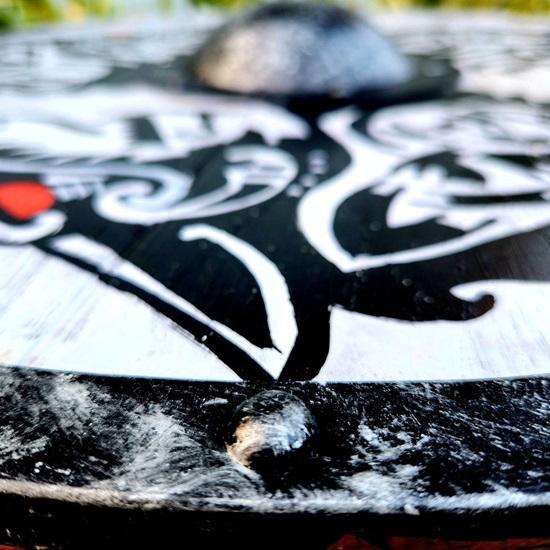 60,96 см Деревянный щит с принтом дракона Копия средневекового щита викинга Щит Вальхаллы Фенрир Серый потертый в бою Щит