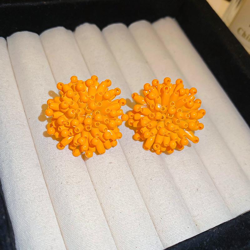 Элегантные серьги-пусеты из стерлингового серебра с цветком из искусственного жемчуга для женщин