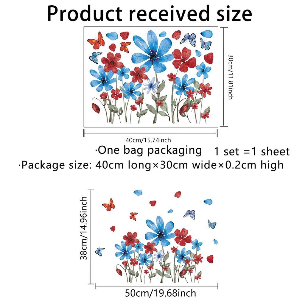 Двусторонняя красочная наклейка на стену с изображением бабочек и цветов, электростатическая паста, паста для оконного стекла, видимая декоративная наклейка на стену
