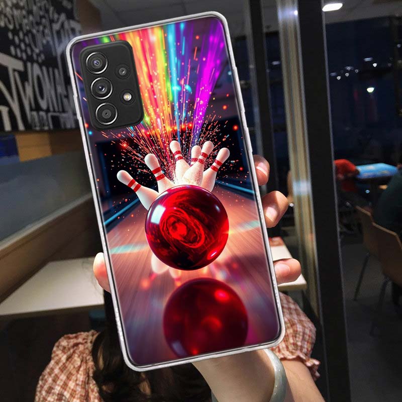 Чехол для телефона с развлечениями в боулинге для Samsung A54 A57 A37 A17 A14 A15 A12 A24 A34 A55 A35 A25 A52S A07 A05S A04S A22 A
