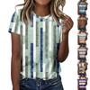Женские футболки, женские топы с короткими рукавами, нарядные летние повседневные модные блузки с круглым вырезом, топы-туники, День независимости