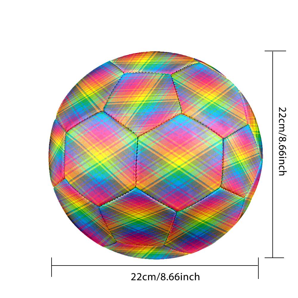 1pc Rainbow Plaid Size 5 Soccer Ball Professional Match Training Football Indoor &Outdoor Sports Ball Lightweight Durable m6551