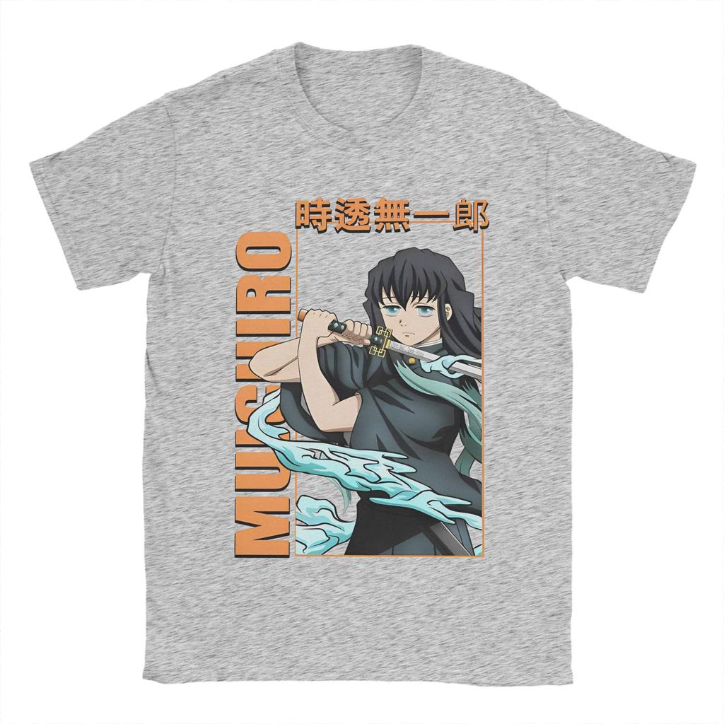 Муичиро Токито Футболка Мужская Хлопковая Футболка Топ Новинка Аниме Клинок Рассекающий Демонов Круглый Вырез Короткий Рукав