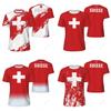 Switzerland Swiss Tshirt Suise MMA Boxing Muay Thai National Flag Training Print 3D Round Neck Short Sleeve Unisex Women Men Quick Dry Fitness Sport