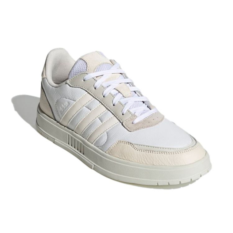 Adidas Neo Courtmaster Synthetic Leather Durable Low-Top Skate Shoes Unisex Sneakers Off-White FW2894
