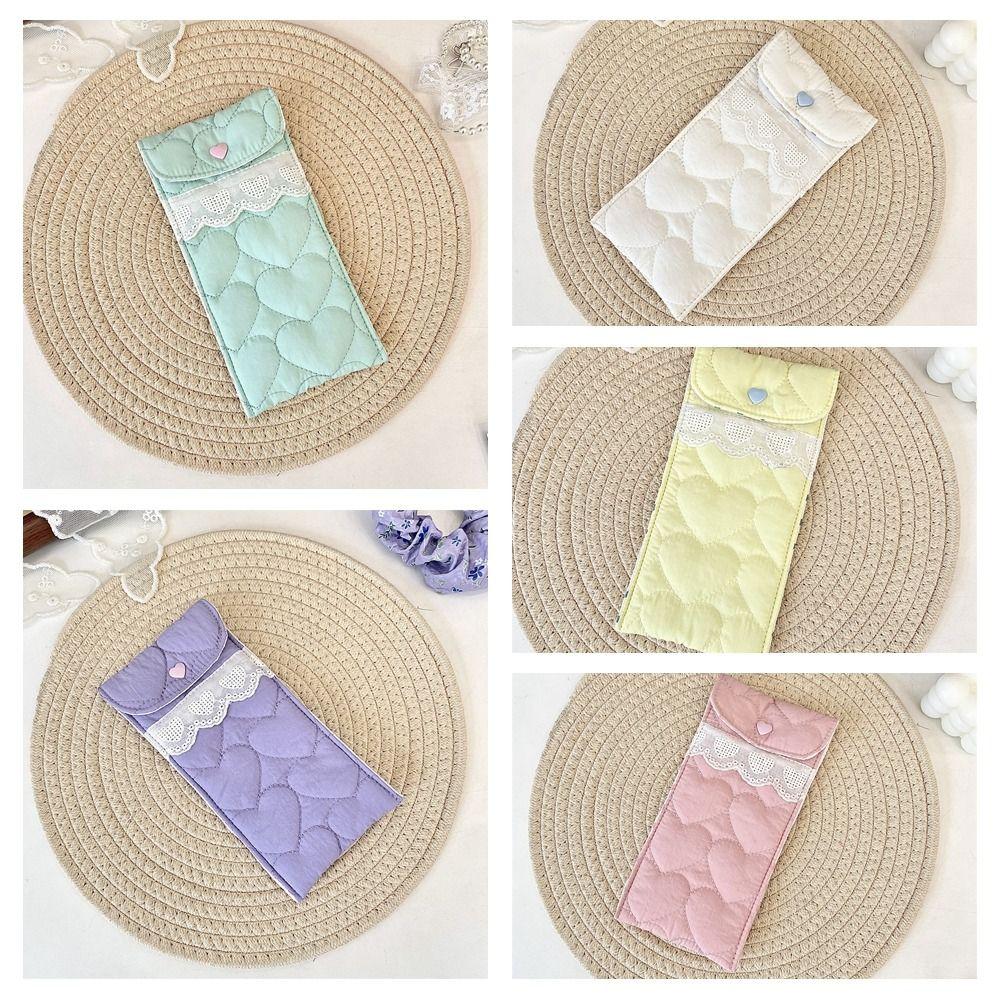 Sweet Lovely Eyeglasses Case Korean Style Cute Pencil Case Cotton Glasses Storage Bag Student