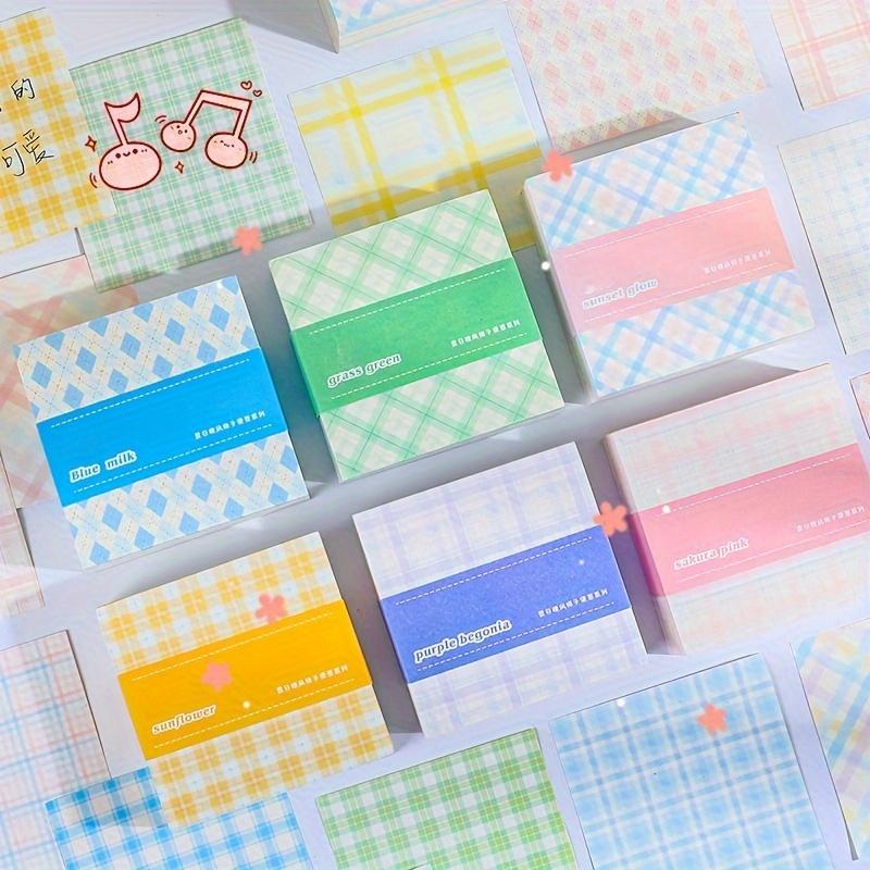 Box of 200 Thick Sticky Notes with Plaid Tribal Design, 6 Series Colors Ideal for Marking Errors Indexing and Note-Taking for School and Office Use