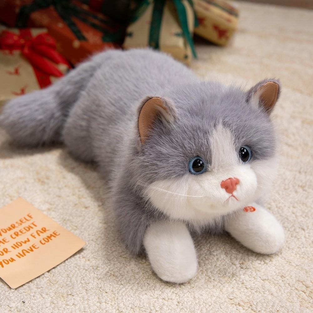 Voiced Realistic Cat Doll Soft Simulated Kitten Model Cute Simulation Cat Plush Toys  Kids