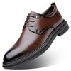 Модные повседневные дизайнерские туфли мужские дерби в английском стиле для жениха, свадебные осенние туфли из коровьей кожи с острым носком, деловые мужские кожаные туфли