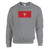 Sweat-shirt - PIXELFORMA - Drapeau de l'île de Man - Gris - Manches longues - Col arrondi