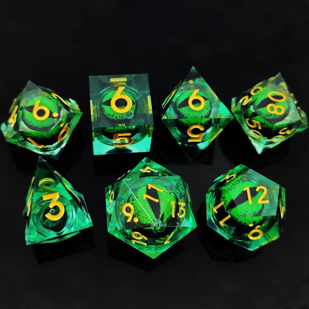 7 шт./компл. DND D20 Liquid Core Flow Eye Dice наборы для COC Dungeon and Dragon Pathfinder RPG ролевые игры вечеринки игрушки аксессуары